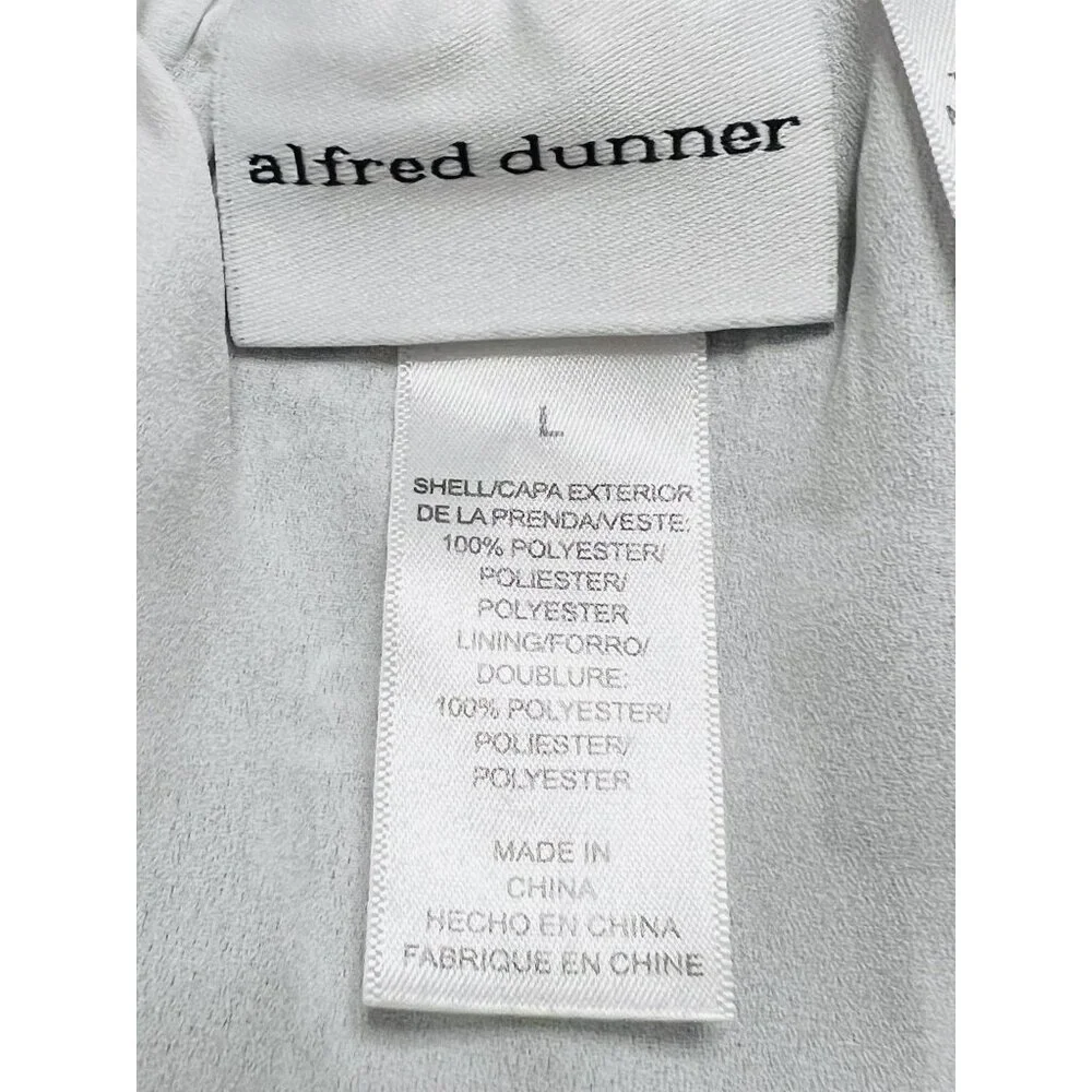 Alfred Dunner Skirt Women's Large Black‎ White Ikat Pleated Chiffon Lined Midi
